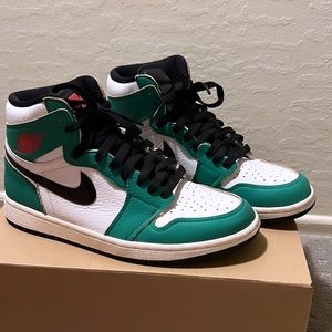 Jordan 1 retro high lucky green, wore once, without box, size 8.5